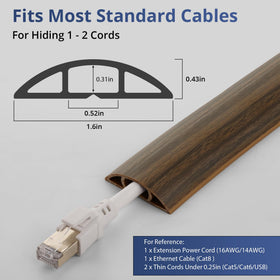 ZhiYo soft PVC cable protector with a low profile fits under desks.
