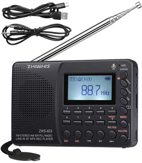 ZHIWHIS portable radio with lyric display for easy music identification.