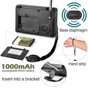 ZHIWHIS MP3 player and line-in for versatile listening.