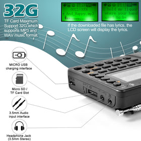 ZHIWHIS portable radio Bluetooth mode enables wireless playback.