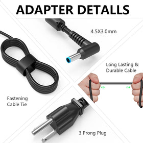 ZHIY blue-tip 65W charger compatible with HP EliteBook