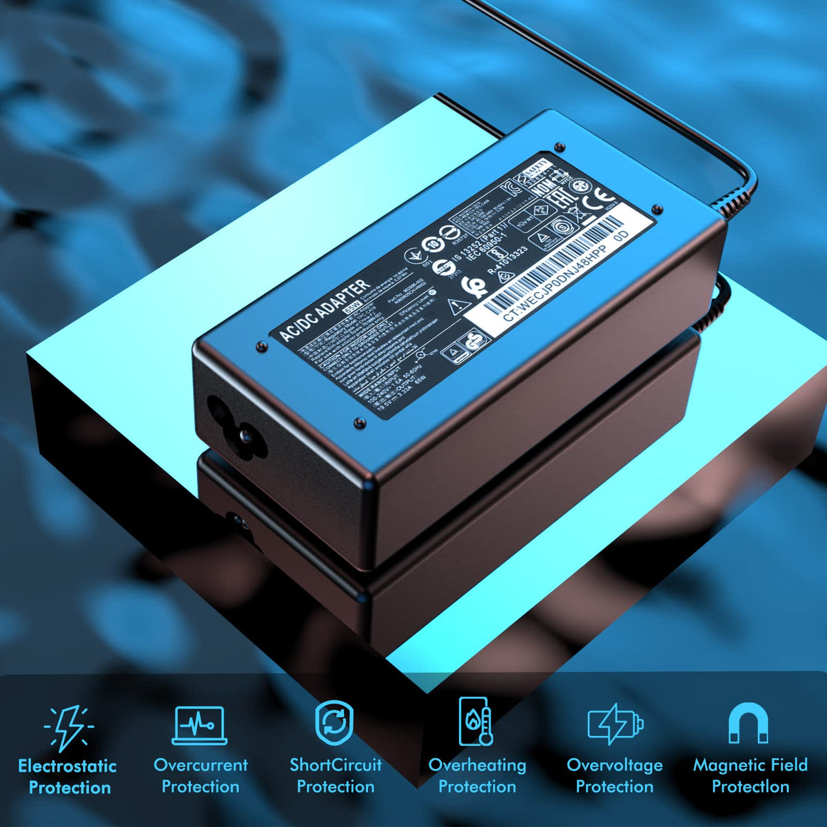 ZHIY blue-tip 65W charger compatible with HP Pavilion