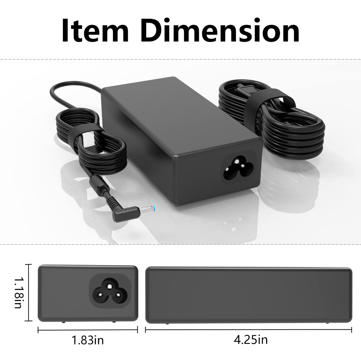 ZHIY blue-tip 65W charger compatible with HP ProBook