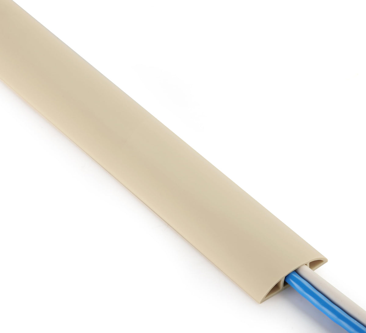 ZhiYo 10ft cord cover on beige floor conceals cables and reduces trip hazards.