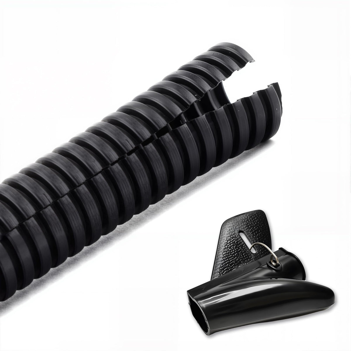 ZhiYo 10ft split-tubing open demonstrates quick installation and durable protection for automotive wiring.