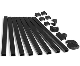 ZhiYo 126in cord hider kit package keeps cables neatly organized behind a wall-mounted TV