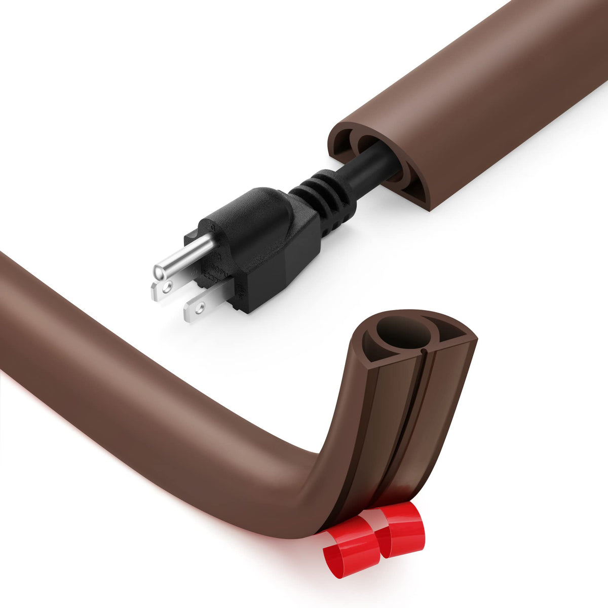 ZhiYo 12ft cord cover on floor conceals cables for a safer, neater space.
