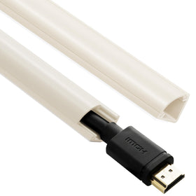 ZhiYo 136in corner cable concealer mounted on wall hides clutter and cables neatly.