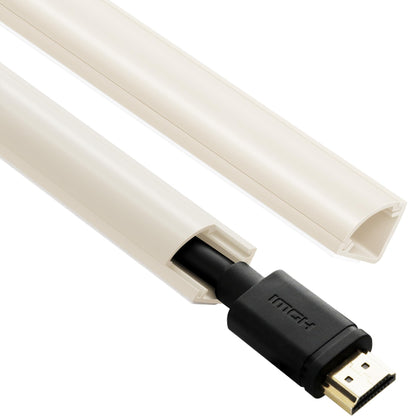 ZhiYo 136in corner cable concealer mounted on wall hides clutter and cables neatly.