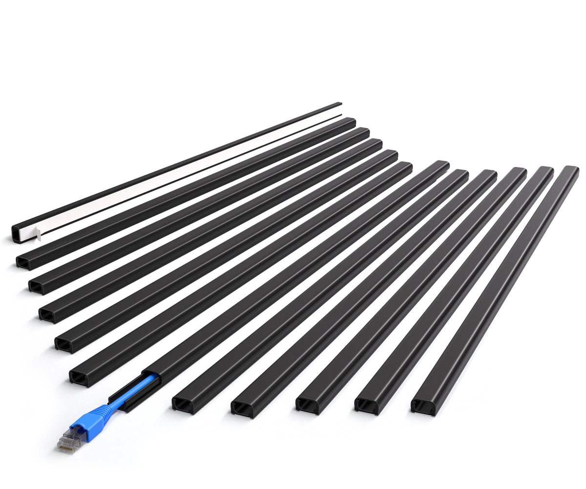 ZhiYo 204in cord covers wall closeup showing seamless concealment and durable, fire-retardant PVC.