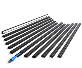 ZhiYo 204in cord covers wall closeup showing seamless concealment and durable, fire-retardant PVC.