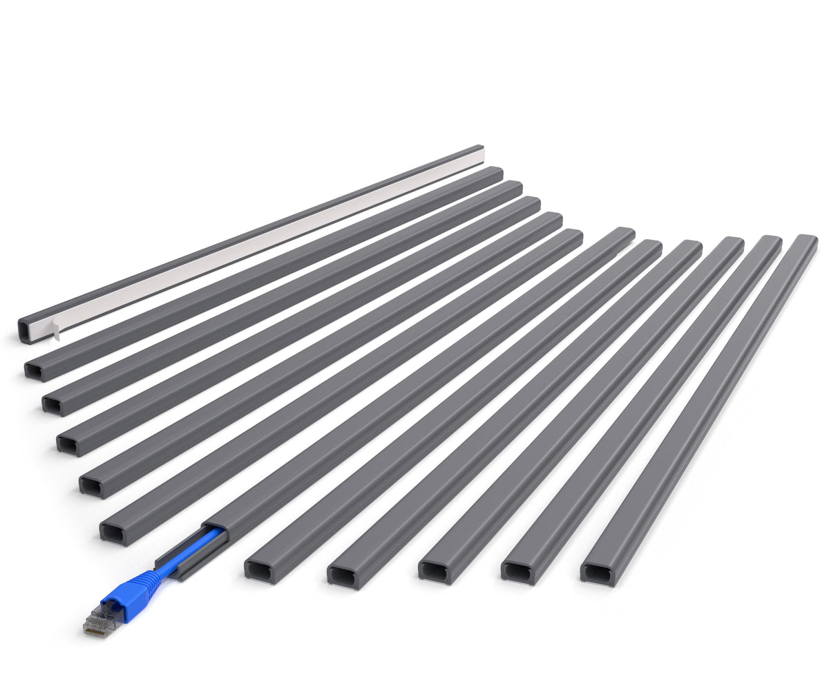 Zhiyo 204in cord covers wall panel for clean, discreet cable concealment.