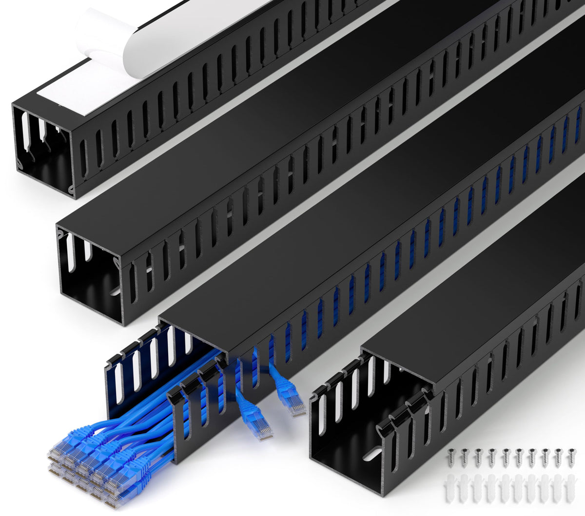 ZhiYo 66in cable raceway kit with open slot for tidy desk wiring