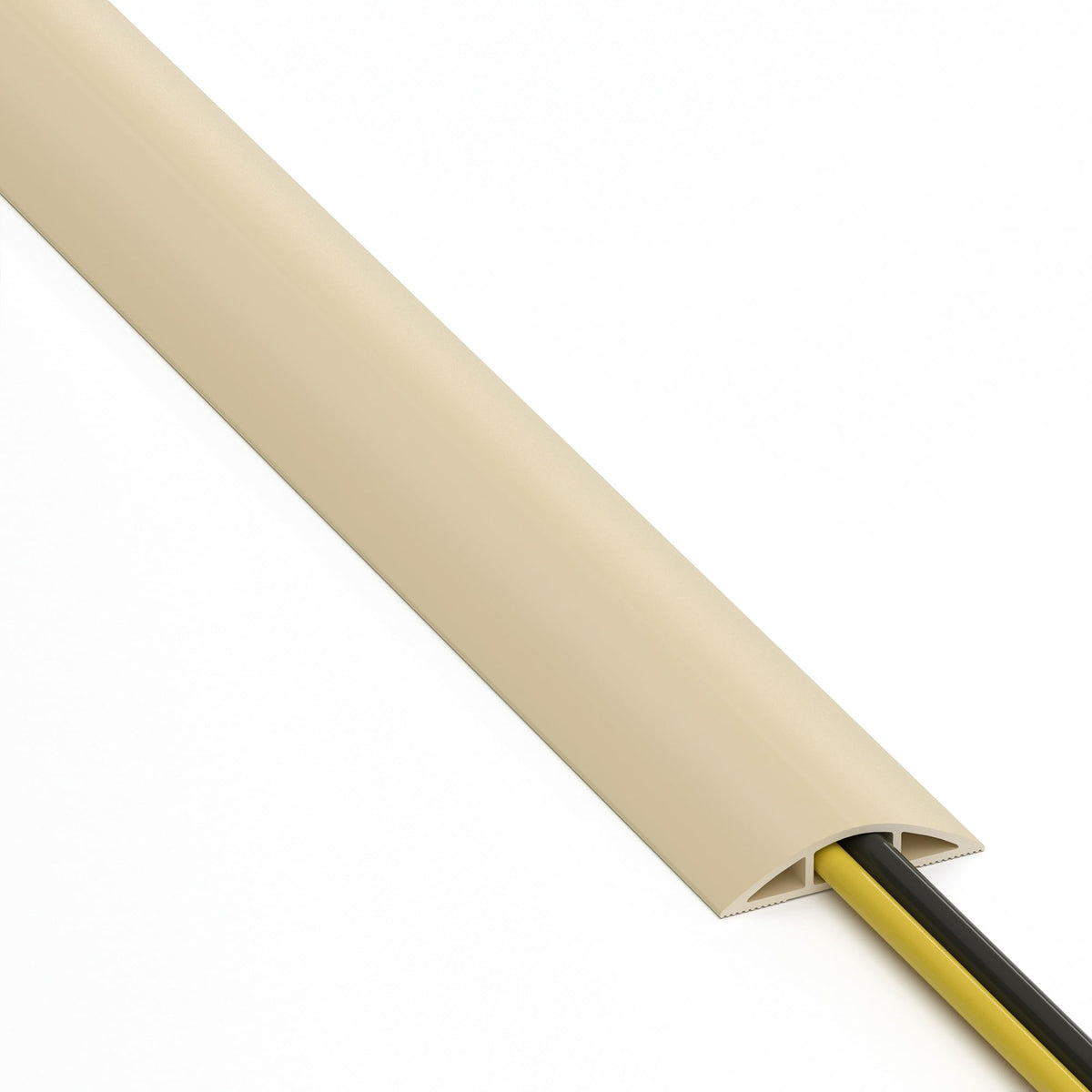 ZhiYo 6ft cord hider floor in ivory hides cables neatly for safe walking.