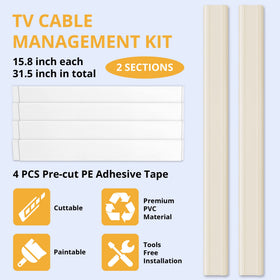 ZhiYo adhesive cable hider installs without drilling on smooth surfaces.