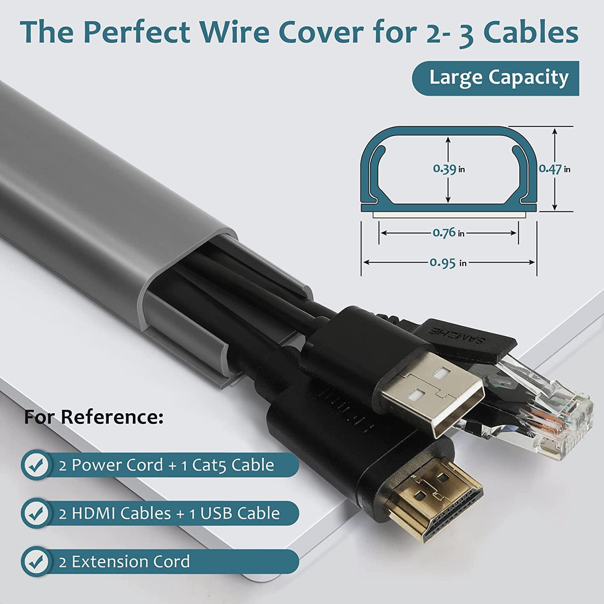 ZhiYo adhesive cord cover provides drill-free installation across 68 inches