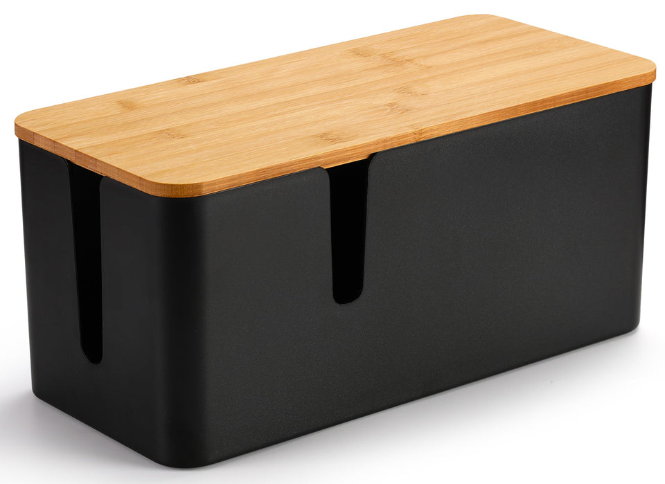 ZhiYo cord organizer box front view conceals cables for a tidy desk