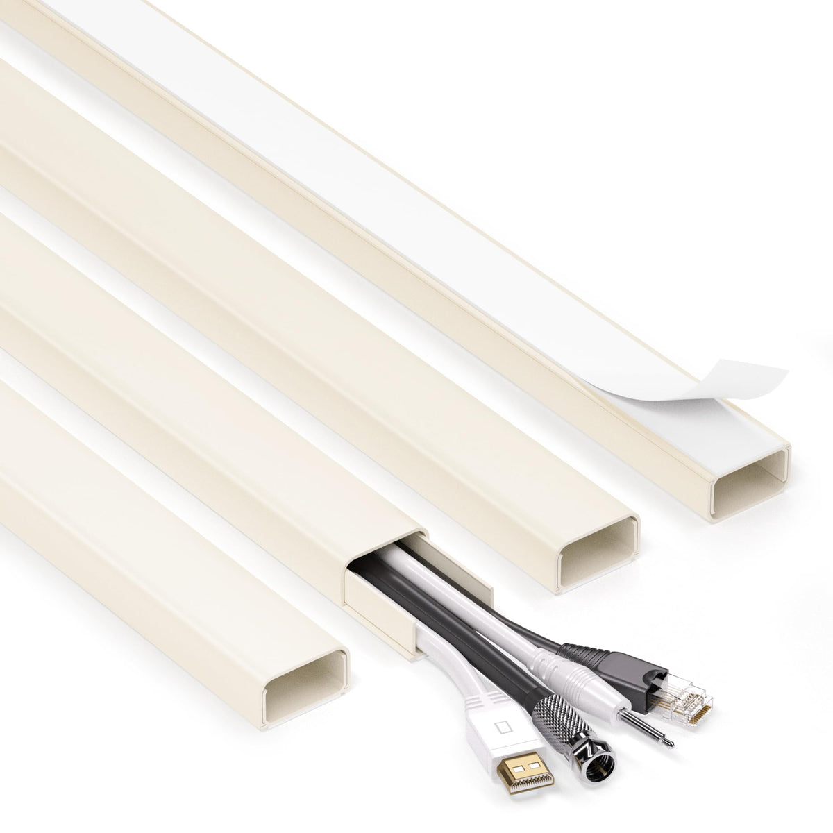 ZhiYo cable cover 66in wall-mount concealing multiple TV cords for neater spaces.