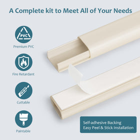 ZhiYo Cable Hider Kit adhesive-base installation avoids wall damage and screws.