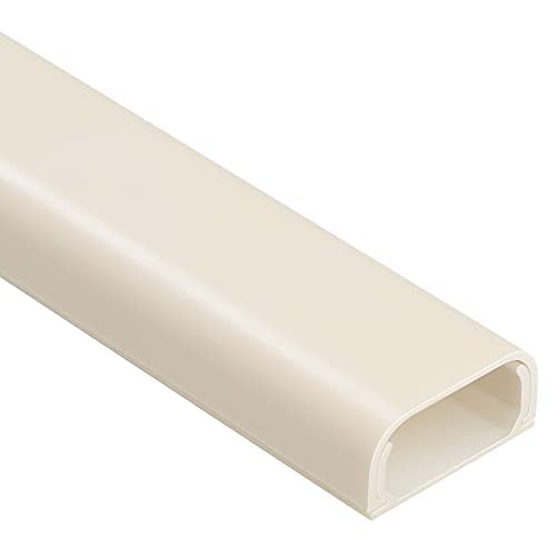 ZhiYo Cable Hider Kit beige wall-tv cord cover hides cluttered cables for a cleaner living room.