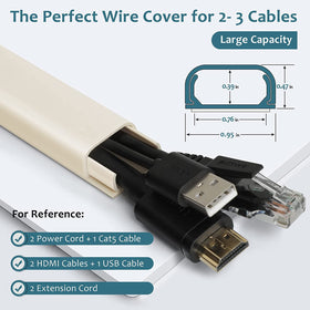 ZhiYo Cable Hider Kit beige wall-tv cord cover blends with decor and hides cables.