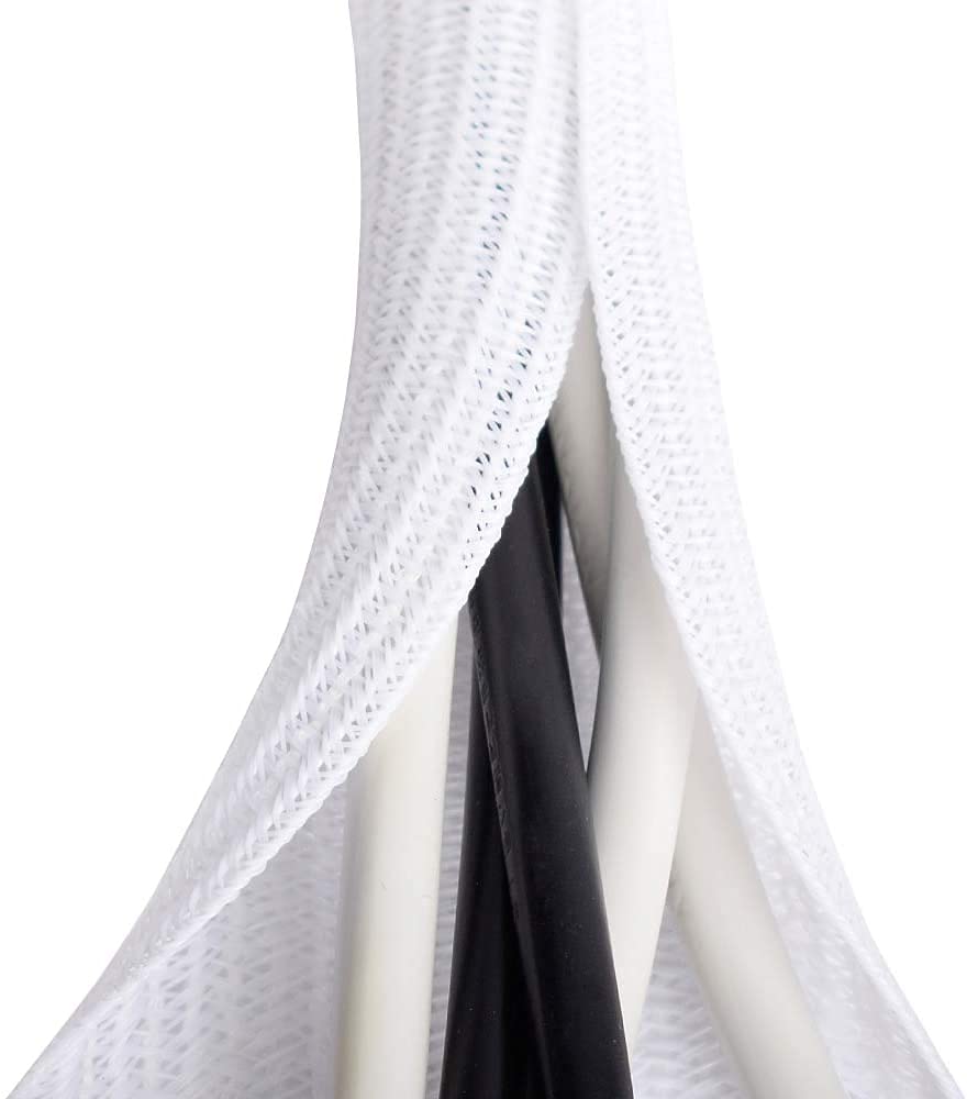 ZhiYo cable sleeve 6.6ft neatly organizes multiple wires for a clean desk setup.
