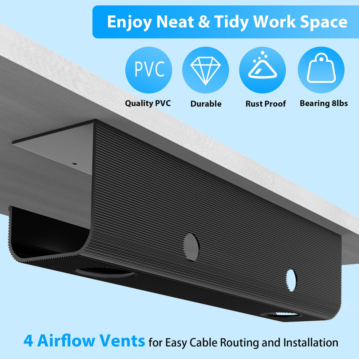Zhiyo cable tray kit includes tape and screws for easy install