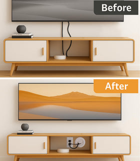 ZhiYo wall kit creates a tidy TV area with concealed wiring.