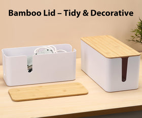 ZhiYo Bamboo Lid Cord Box bottom-vent angle promotes airflow and durability.