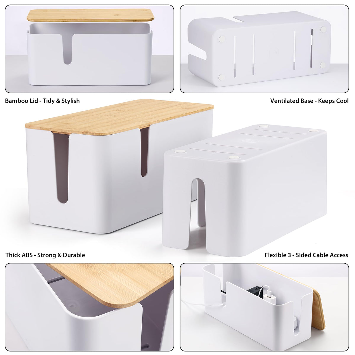 ZhiYo Cord Box desk-organization use highlights tidy, accessible workspace.