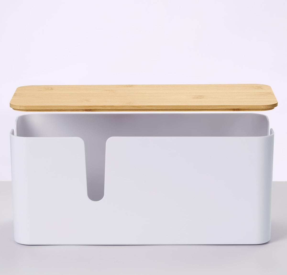 ZhiYo Cord Box under-desk setup demonstrates convenient cable concealment.