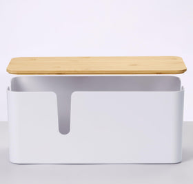 ZhiYo Cord Box under-desk setup demonstrates convenient cable concealment.