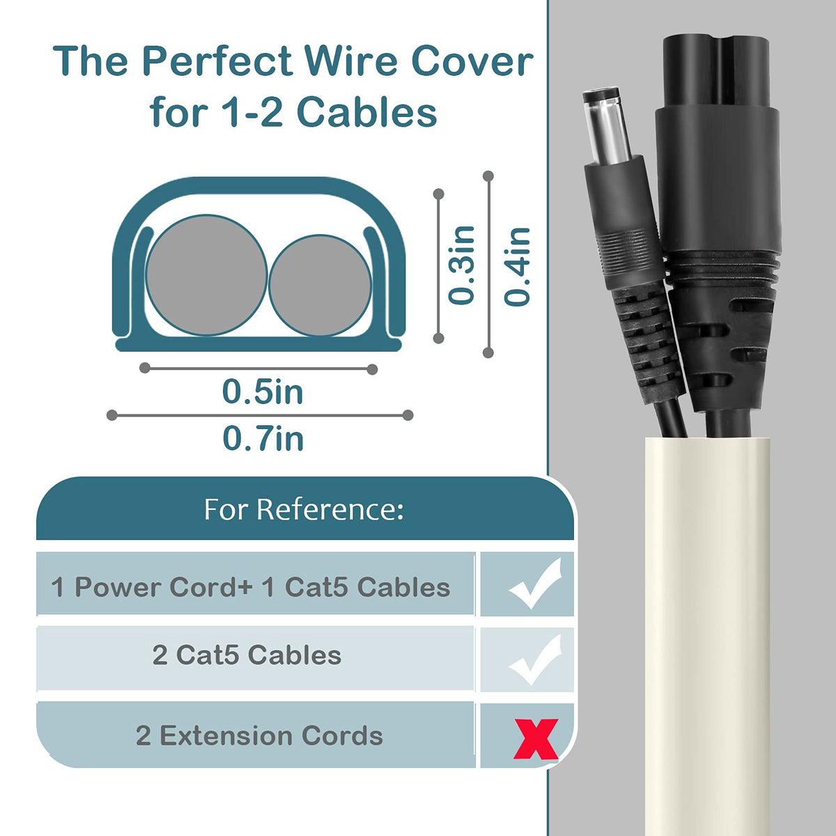 ZhiYo 17inch cable channel section in beige, easy to install and paintable.