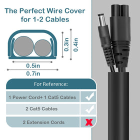 ZhiYo cord concealer kit, 68 inches, hides multiple cables neatly.