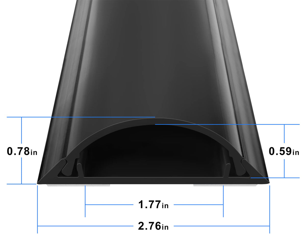 ZhiYo cord cover 34in indoor use on hard floors looks neat and tidy.