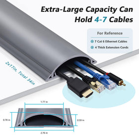 ZhiYo Cord Cover Floor channel-dimensions highlight ample internal space for multiple cables.