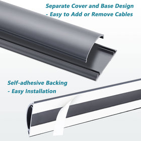 ZhiYo Cord Cover Floor lid-latch demonstrates simple opening and re-access to cables.
