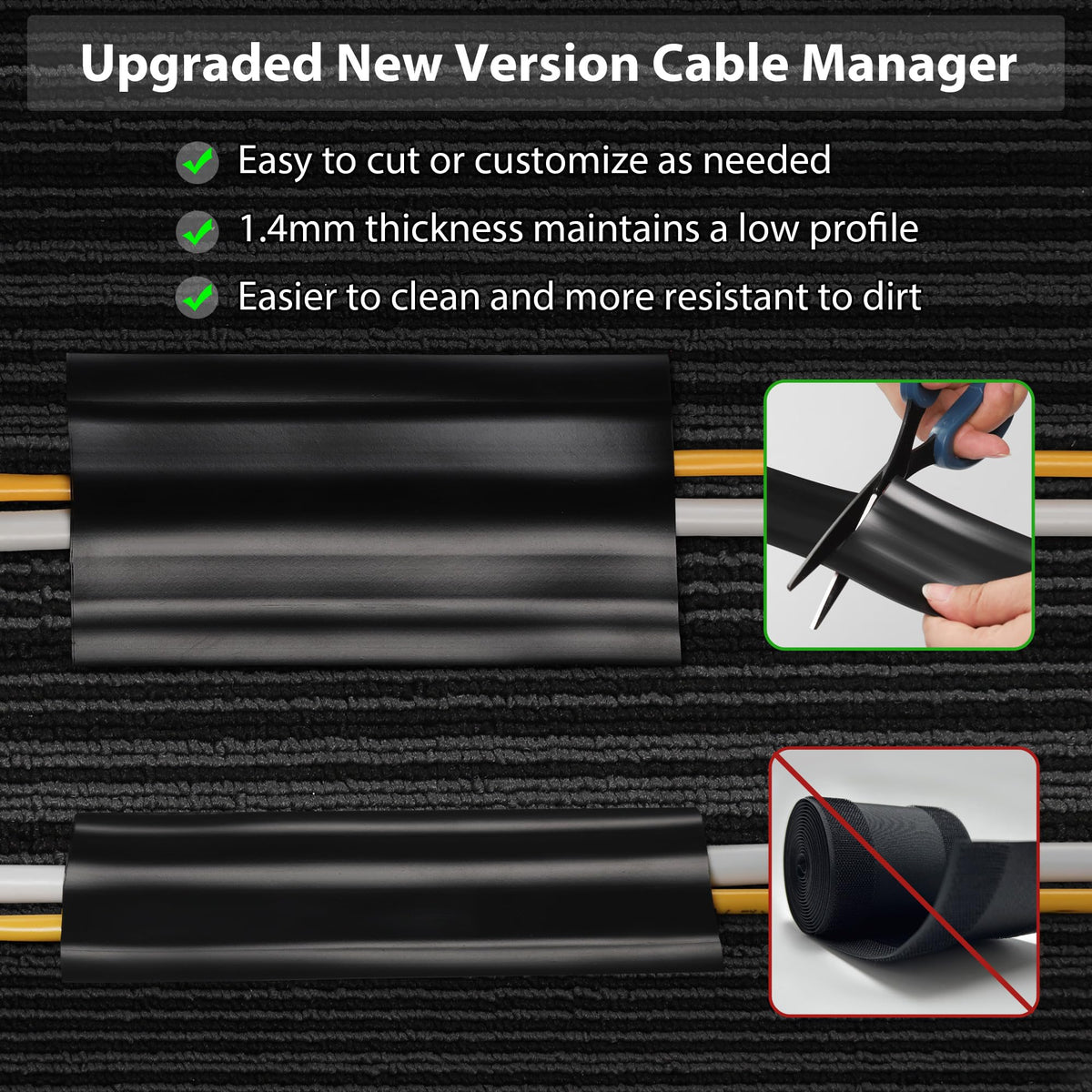 ZhiYo durable PVC cable protector keeps wires organized and safe.