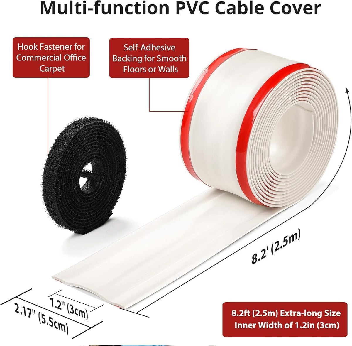 ZhiYo floor-profile cord cover demonstrates double-wire concealment for neater spaces.