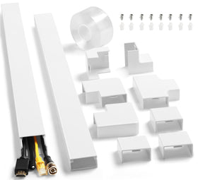 ZhiYo cord hider kit 126in raceways neatly conceal wall cables.