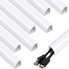 Zhiyo corner cable concealer 8-sections kit hides multiple cords neatly around corners for a clean look.
