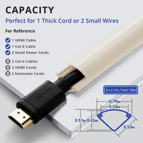 ZhiYo corner cord hider with baseboard installation cleanly conceals cords along baseboard.