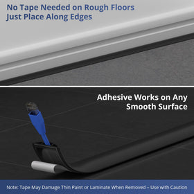 Floor cable management system protects cords from wear and pets.