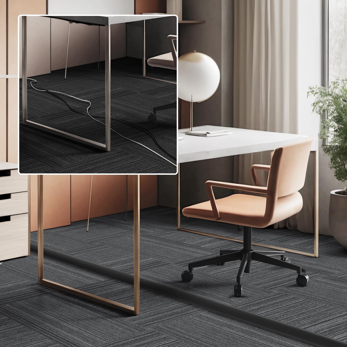 ZhiYo Floor Cord Cover - high-traffic design resists wear.