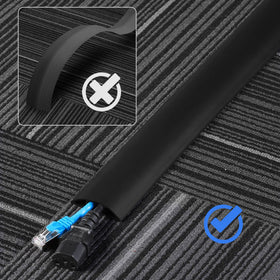ZhiYo floor cord cover 6ft grey wood tone, easy to wipe clean.