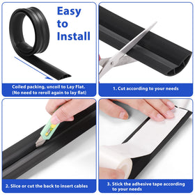 ZhiYo floor cord cover 6ft used under desk to organize cables safely.