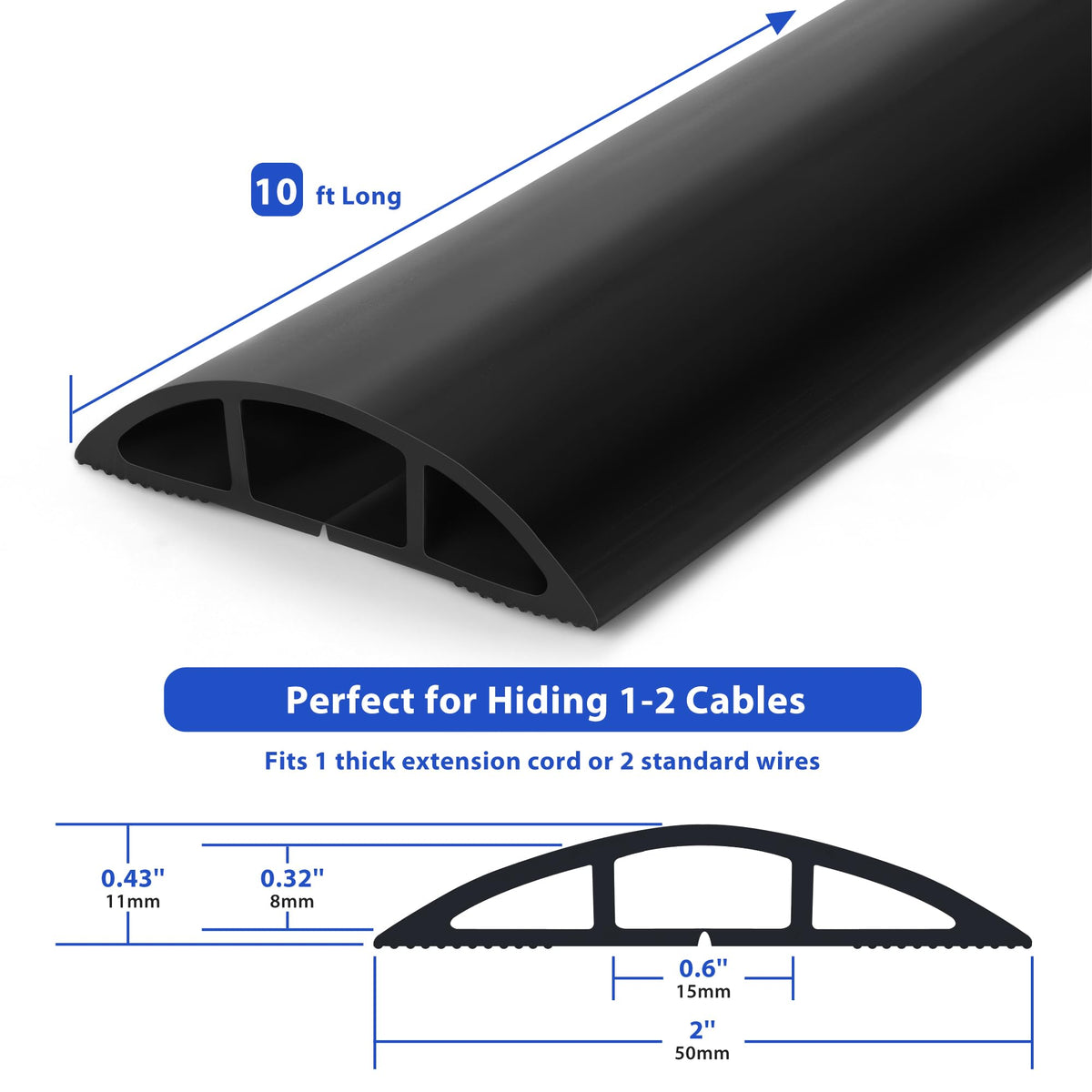 Back-opening design enables quick insertion of cables up to 0.37 inches.