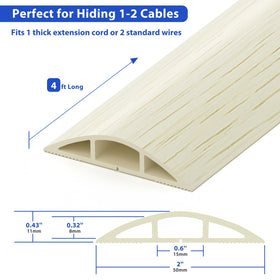 ZhiYo floor cord cover back opening enables easy cable insertion.