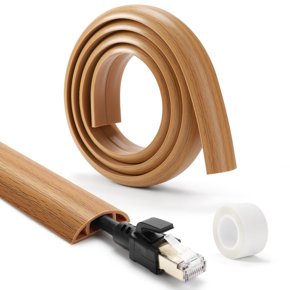 ZhiYo cord cover in use in a living room keeps cables tidy and safe.
