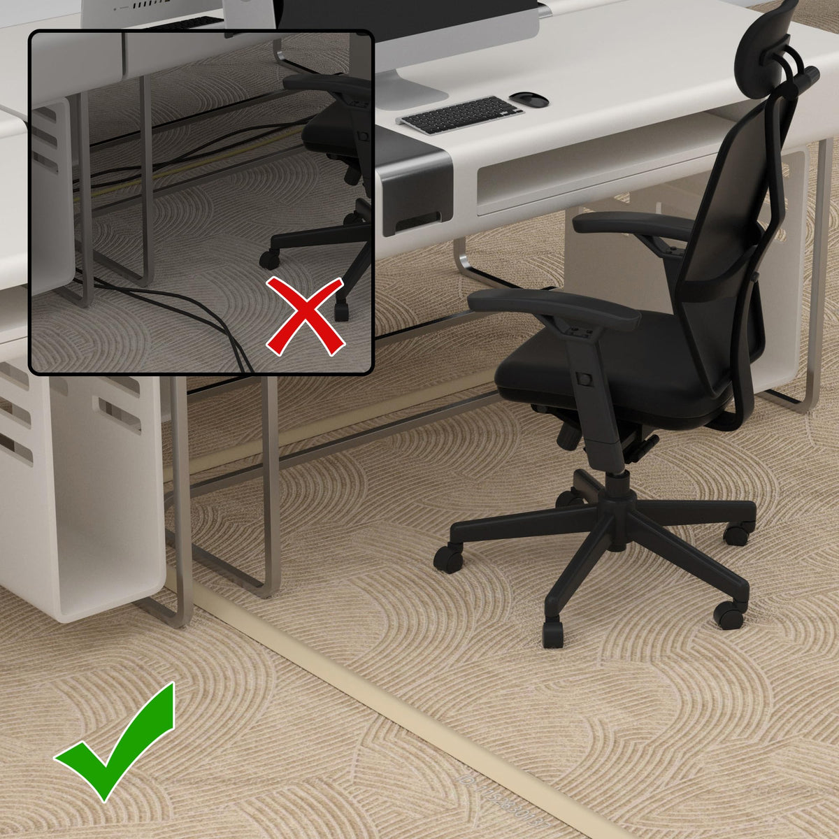 ZhiYo floor cord hider ivory durable 4ft length supports high-traffic areas.
